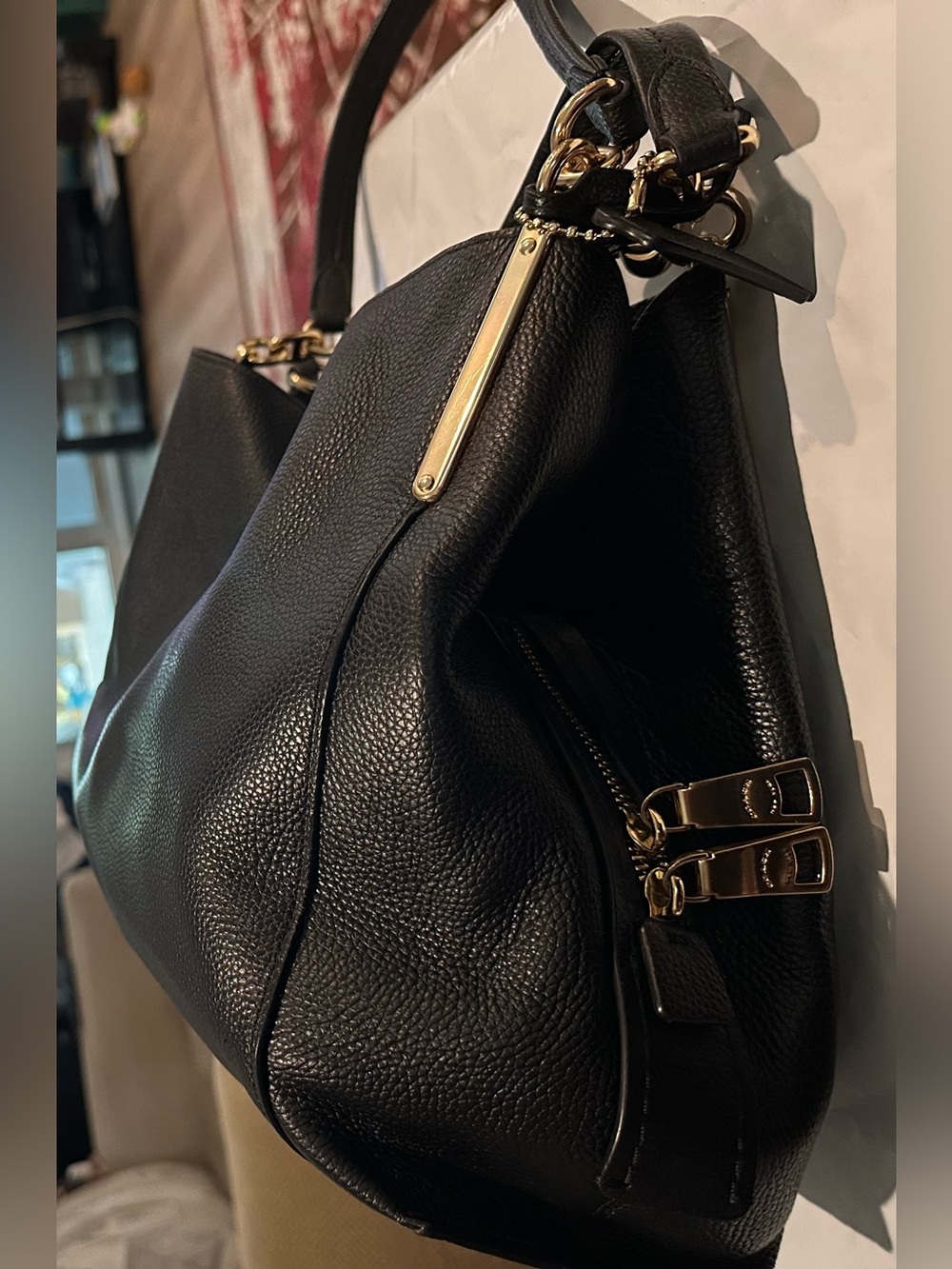 Coach Black Leather Hobo Bag with Gold Hardware - Women - Picture 2 of 14